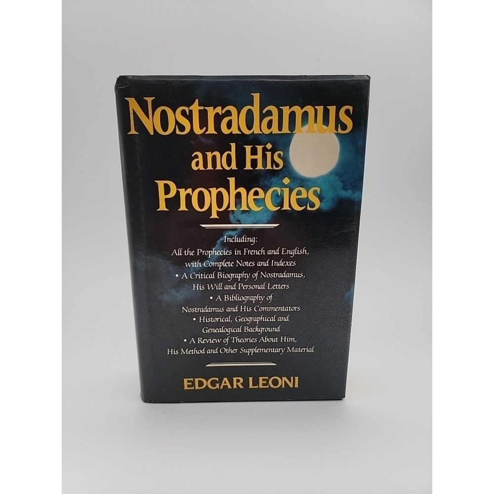 Nostradamus and His Prophecies, Edgar Leoni 1982 Hardcover & Dust Jacket